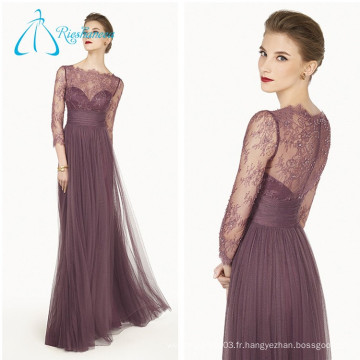 Sexy Tulle Lace Beading Sequined Long Sleeve Evening Dress